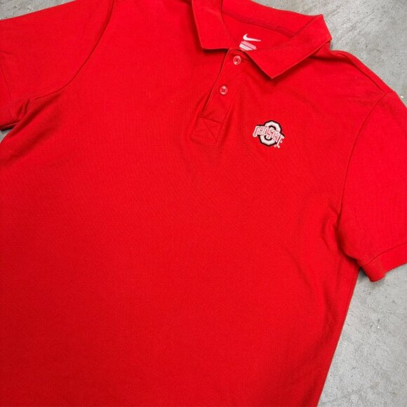 Nike Polo Shirt Ohio State Buckeyes NCAA College Sports Red Large - Picture 3 of 8